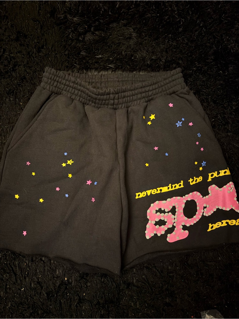 Black Star & Pink Logo Pull-On Shorts